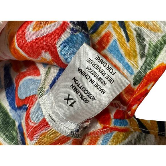 Hester & Orchard Women’s Floral Top Colorful Fun Artsy Size 1X - Picture 5 of 7